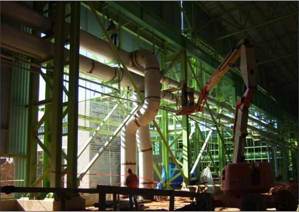 Construction work of acid regeneration